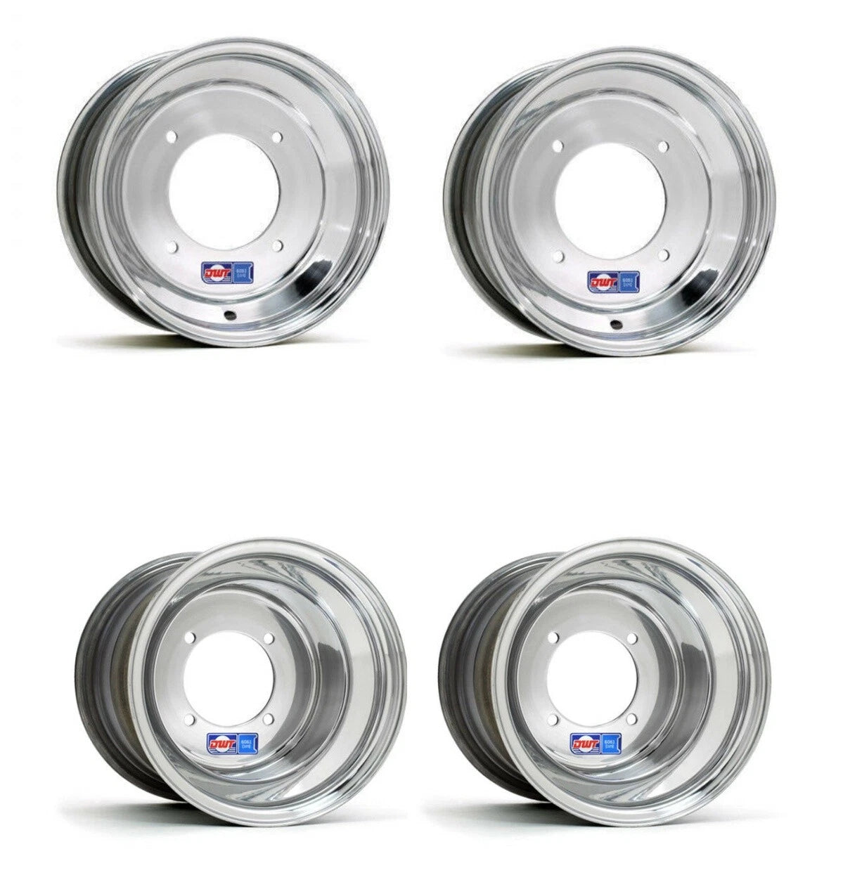 Set of 2 DWT Polished 10" Wheels for Honda TRX 450R 400EX 250R 250 300