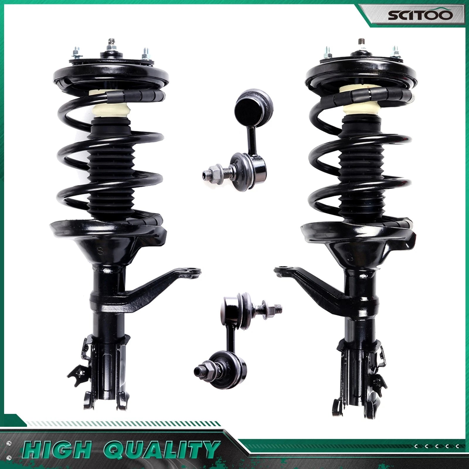 Front Shocks Struts Coil Spring Sway Bar Links Kit for Honda Element (2003–2011)