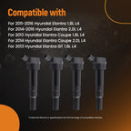 4 Ignition Coils for Hyundai Elantra Tucson Kia Soul (2011–2017)