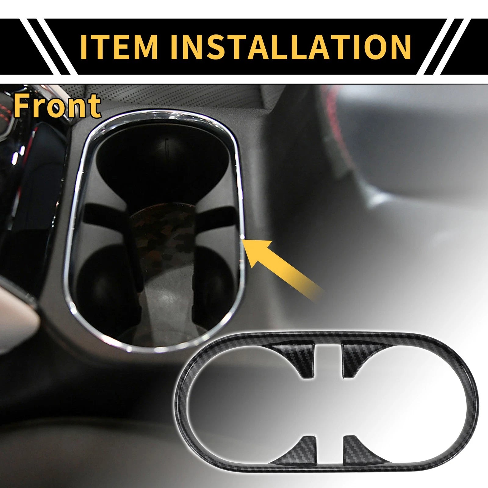Front Central Cup Holder Cover for Chevy Colorado (2023–2024) Carbon Fiber