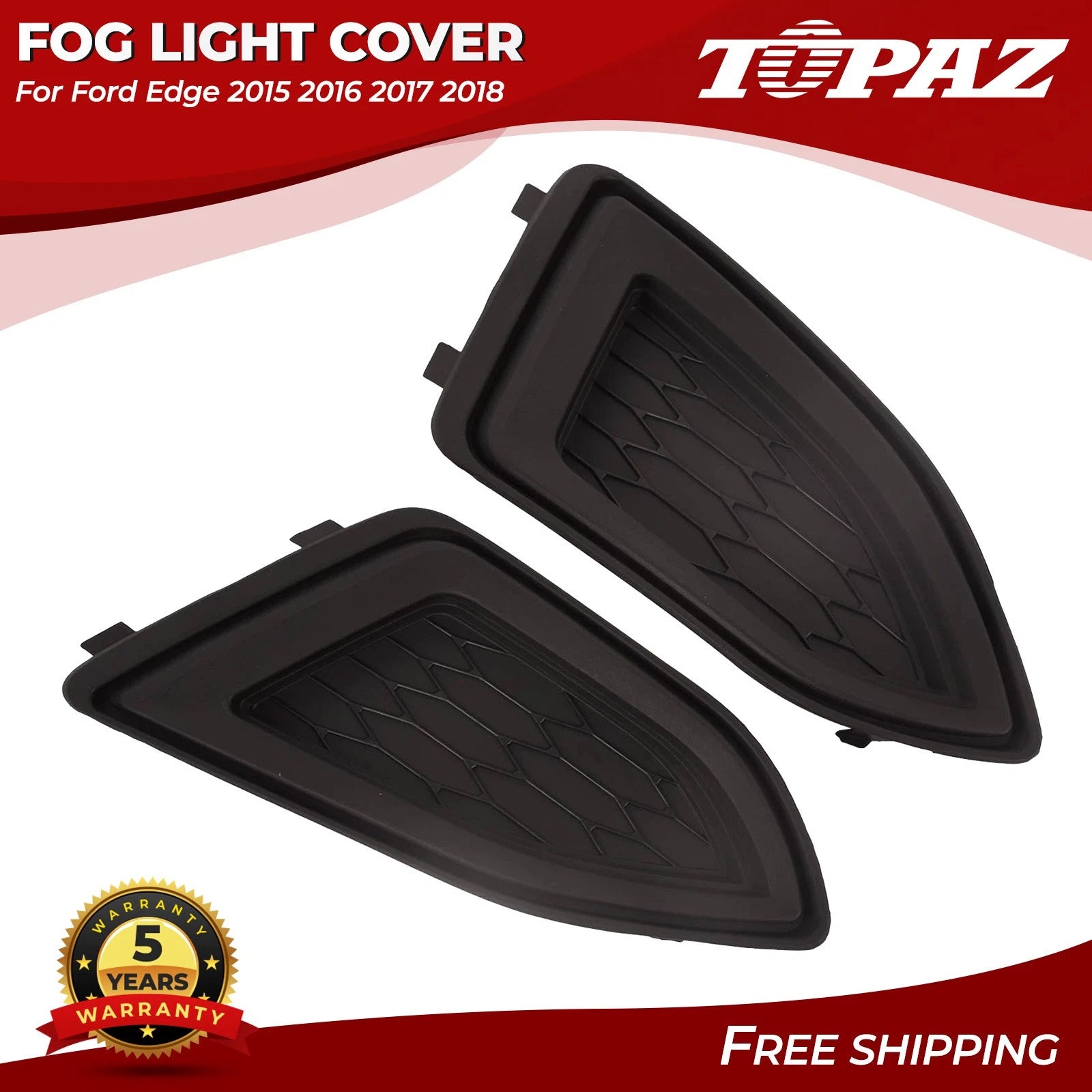 Set of 2 Fog Light Covers for Ford Edge (2015–2018)