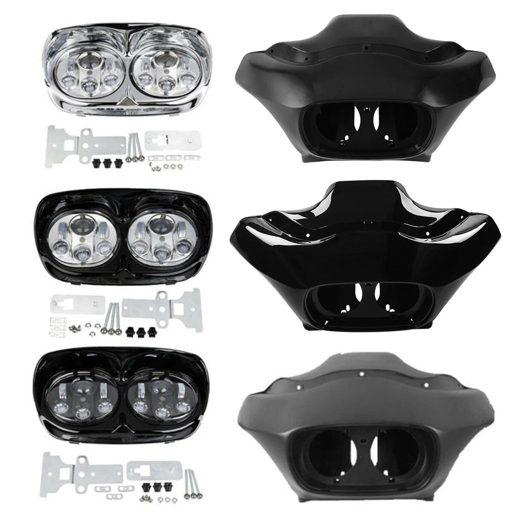 Inner & Outer Fairings Dual Headlight for Harley Road Glide FLTR (1998–2013)