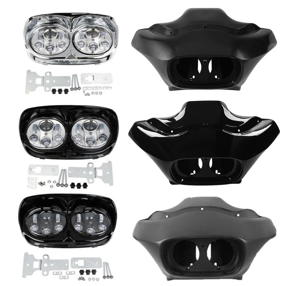 Inner & Outer Fairings Dual Headlight for Harley Road Glide FLTR (1998–2013)