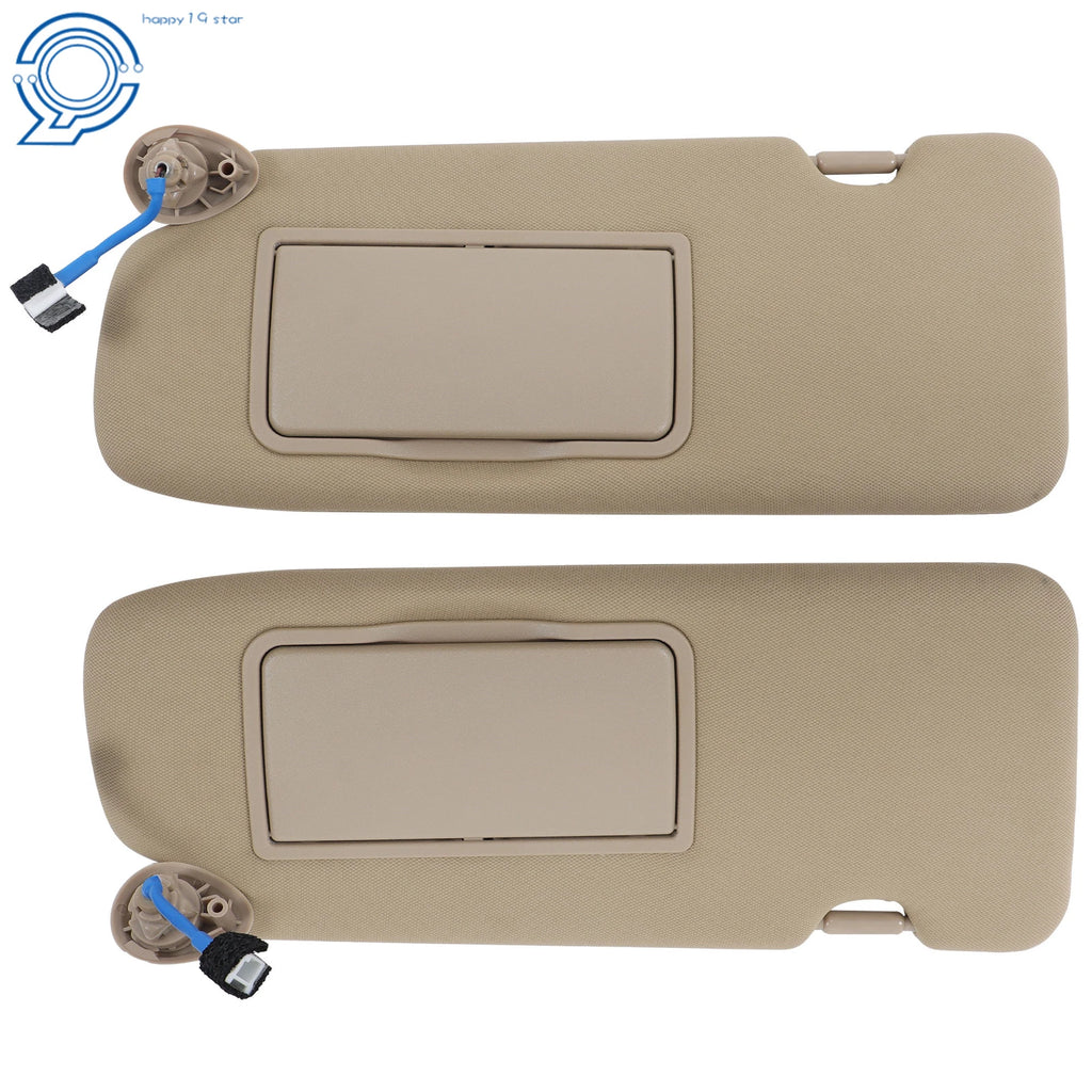 Sun Visor Set for Honda CR-V (2017–2022) Beige with Light Mirror