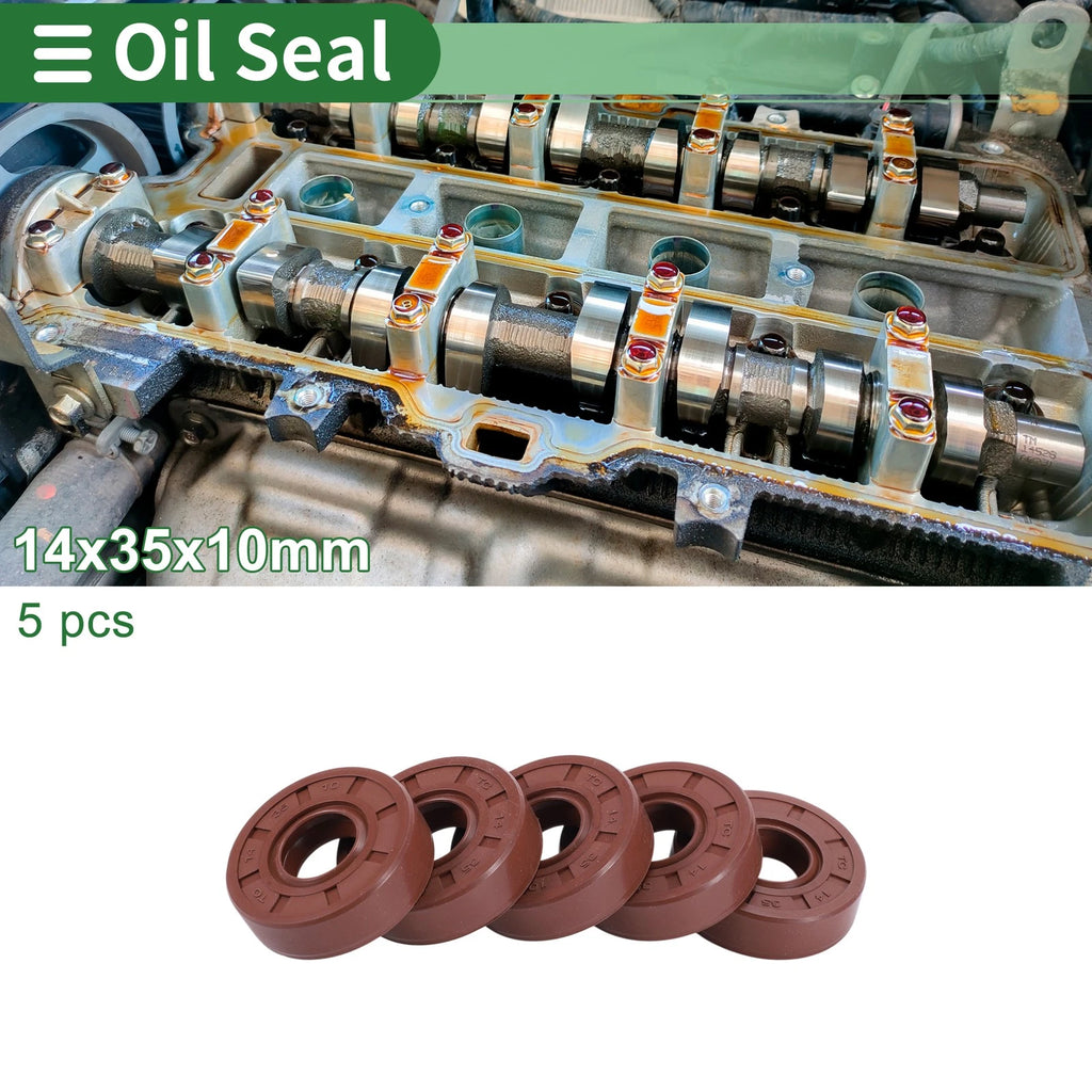 Set of 5 Oil Seal Rotary Shaft Seal 14x35x10mm for Various Models