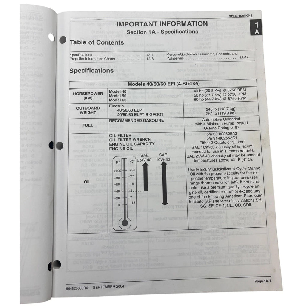 Service Manual for Mercury 40/50/60 4 Cylinder FourStroke (2004) 90-883065R01