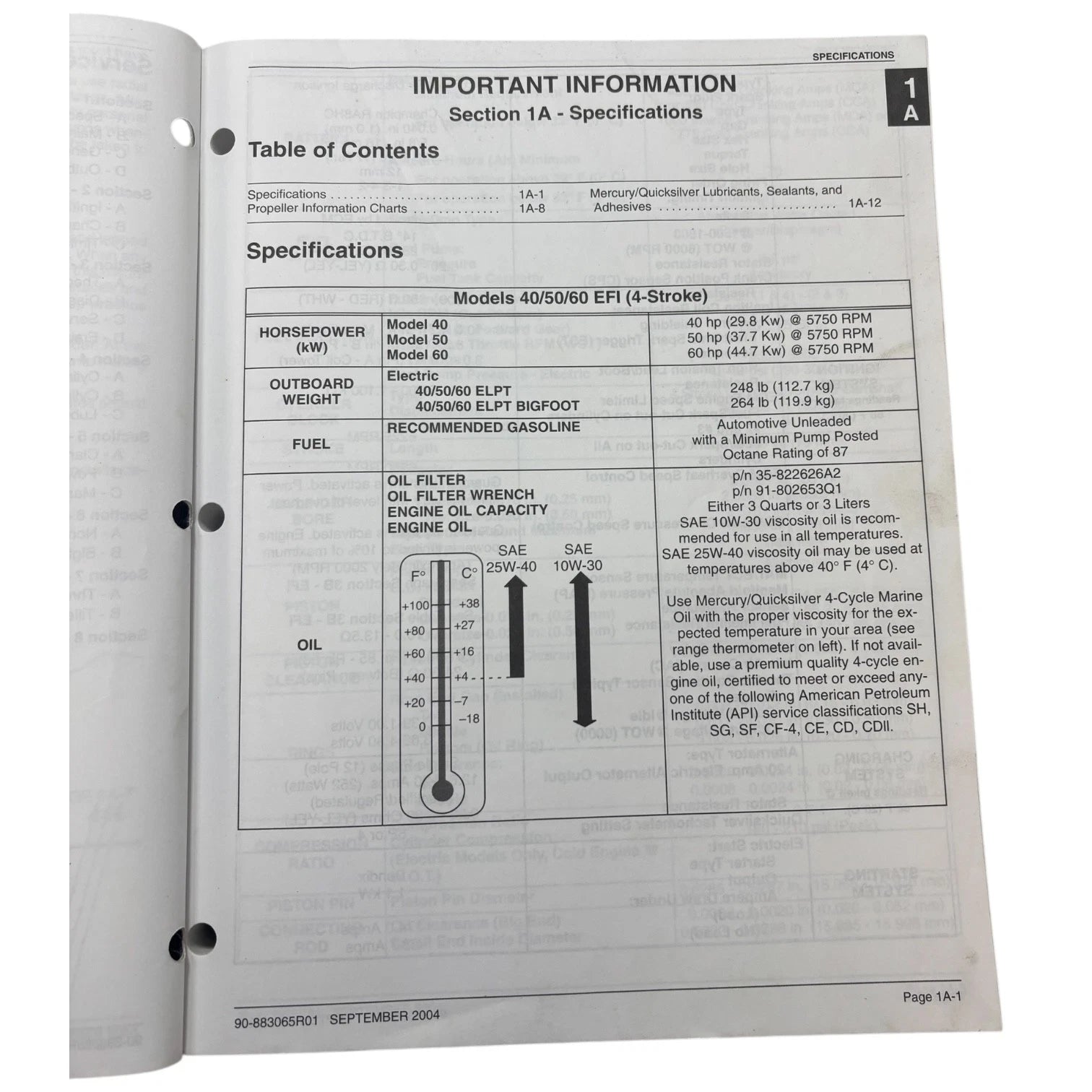 Service Manual for Mercury 40/50/60 4 Cylinder FourStroke (2004) 90-883065R01