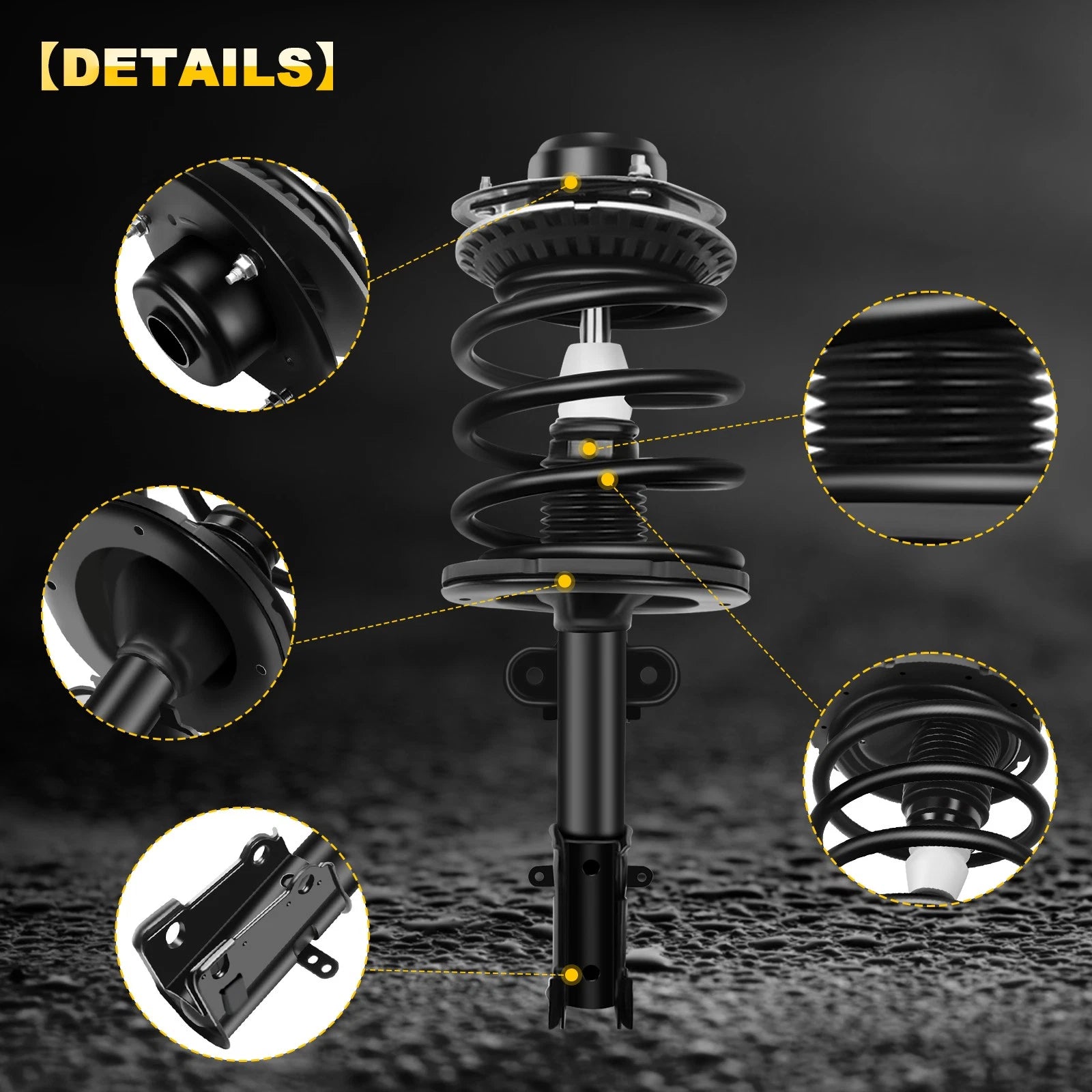 2X Front Complete Strut Shock Spring for Dodge Grand Caravan (2001–2007)