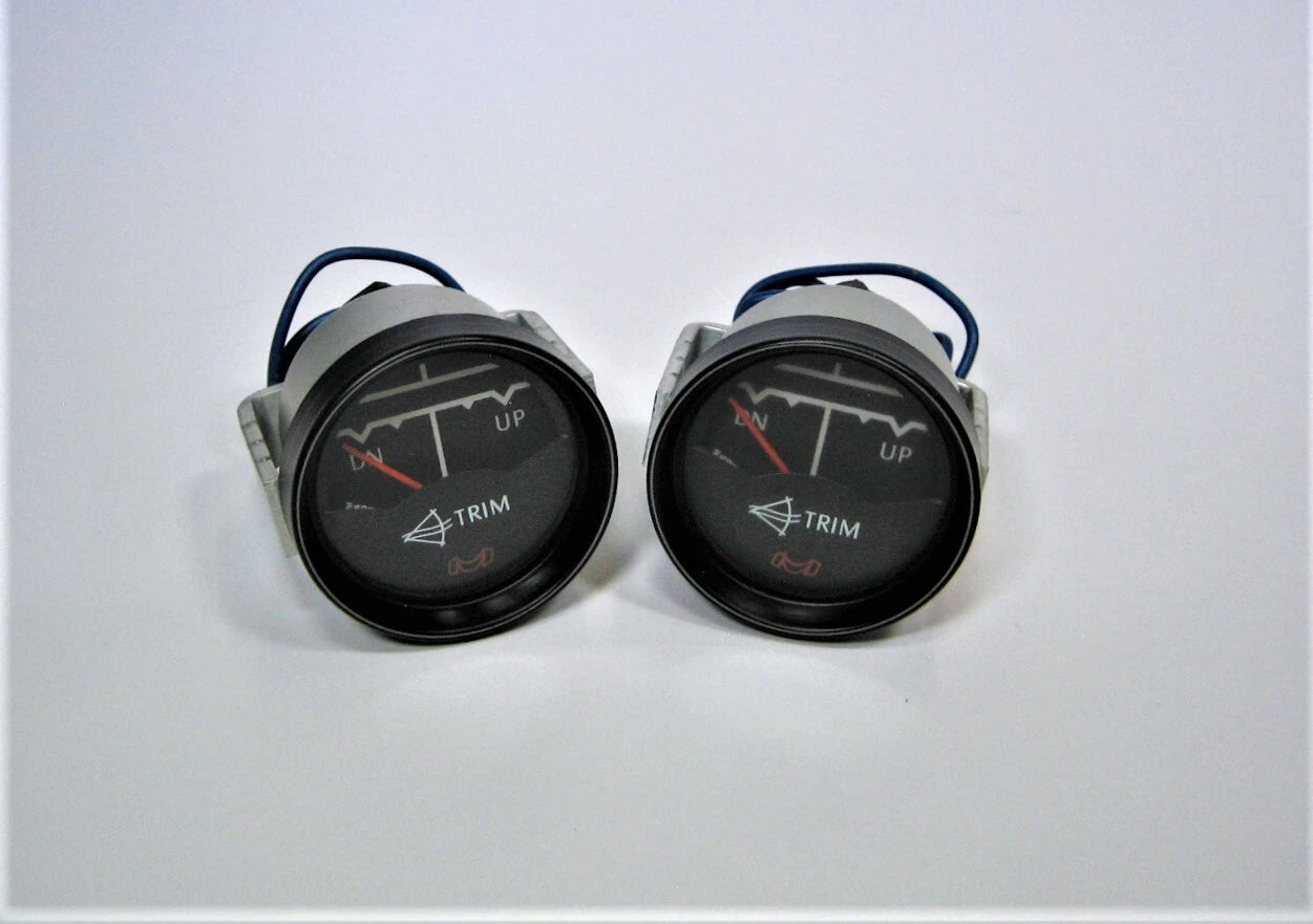 2X 2.35" Black Analog Marine Boat Engine Trim Gauges for Medallion 6-82