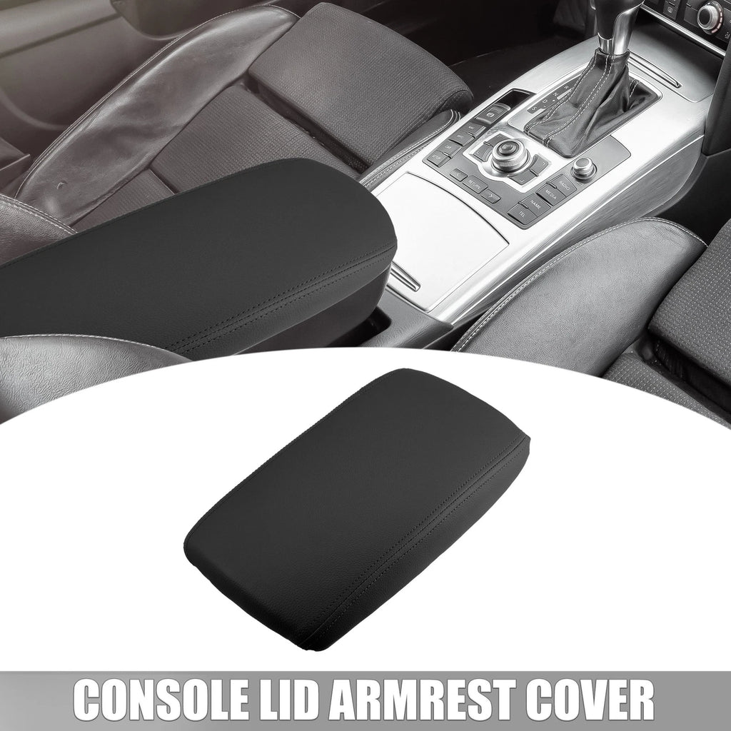 Center Console Armrest Cover for Audi A6L C6 (2005–2011) Faux Leather Black