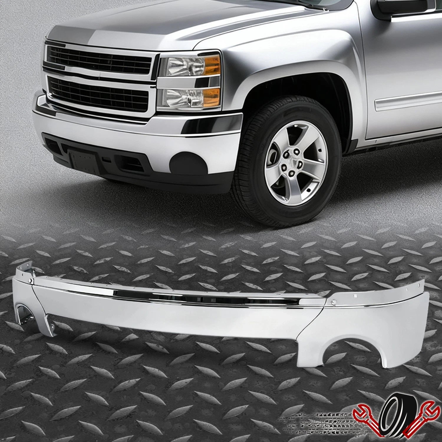 Chrome Front Bumper Face Bar for Sierra 1500 (2007–2013)