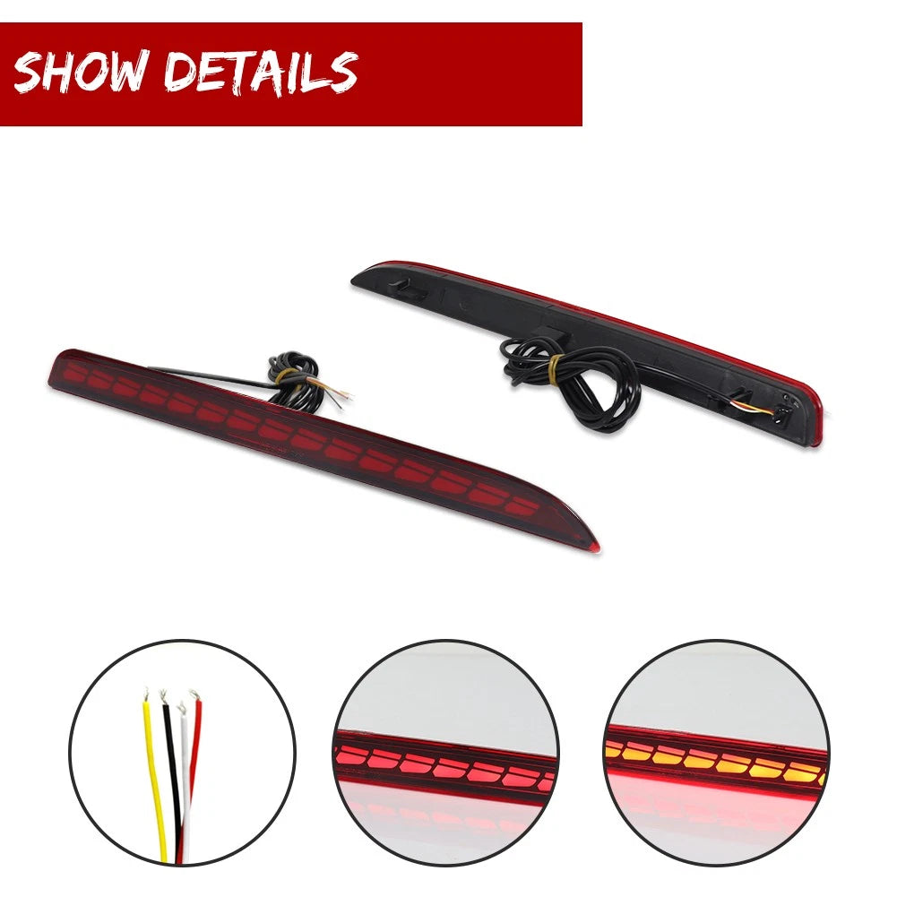 2X Red LED Rear Bumper Reflectors for Ford Explorer (2016–2019)