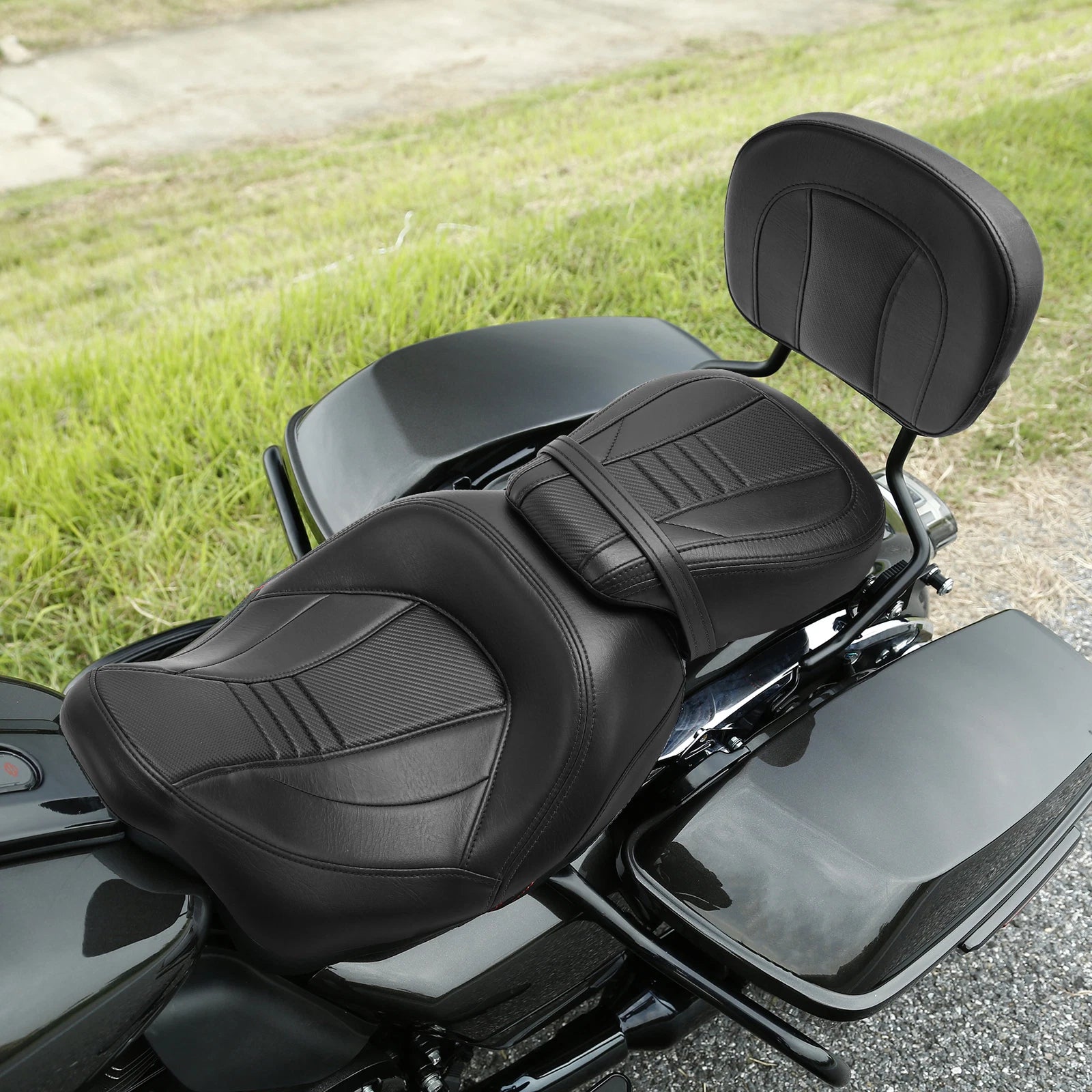 Driver Passenger Seat & Backrest Pad for Harley Touring Road King (2009–2023)