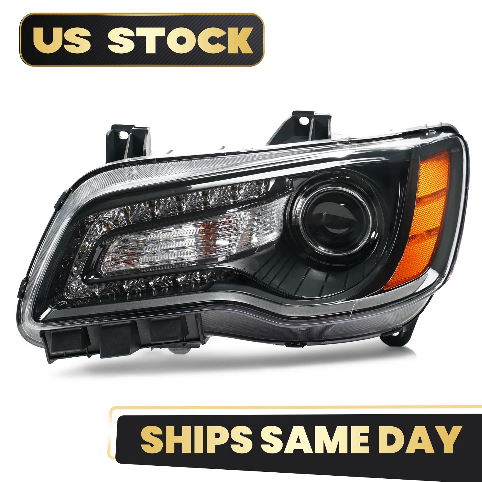 HID Xenon Headlight for Chrysler 300 (2012–2014) Driver Left Side AFS Black