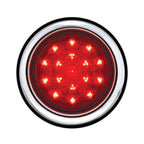 3.75 Inch Flush Fit LED Tail Lights Round Pair for Hot Rods Chrome Bezel