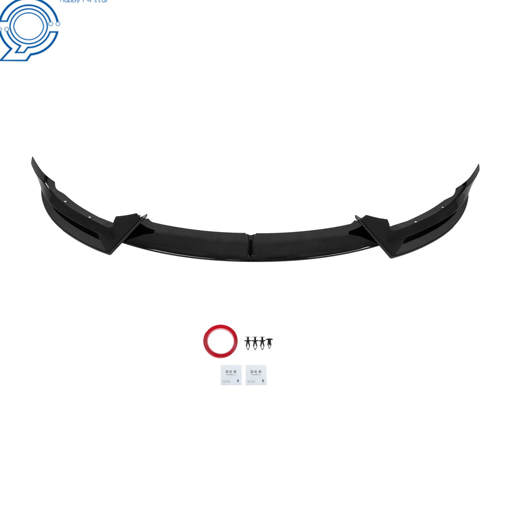 Front Bumper Lip Splitter for Tesla Model Y (2020-2024) Glossy Black V-Style