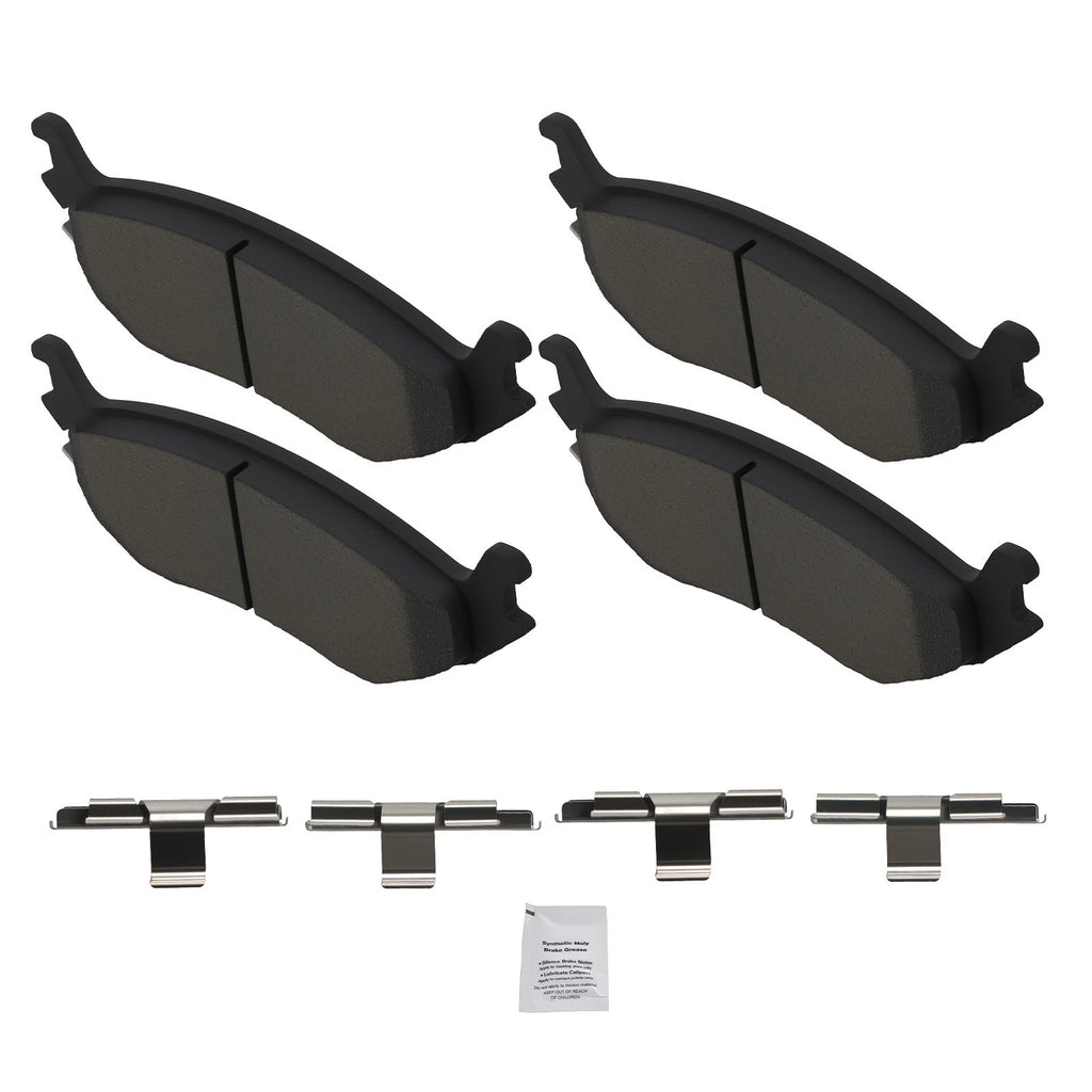 Set of 4 Rear Ceramic Brake Pads for Dodge Durango (2003-2006) / Ram 1500 (2002-2006)