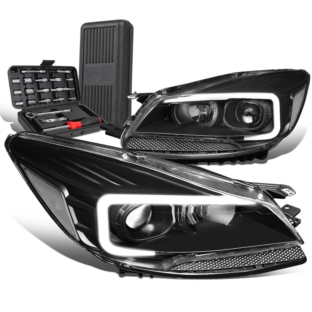 LED DRL Tube Projector Headlights for Ford Escape (2013–2016)