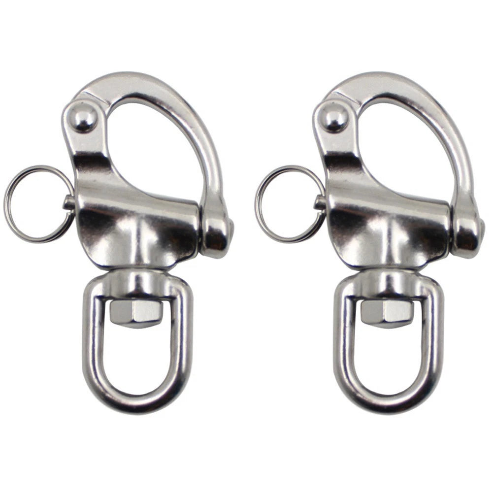 2X Quick Release Snap Shackles for Boat and Outdoor Gear (316 Stainless Steel)