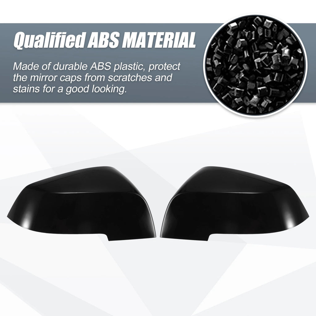 1 Pair Rearview Mirror Cover Cap Gloss Black for BMW 328i 125i 330i 320i 220i (2012–2019)