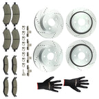 Front Rear Brake Rotors + Brake Pads Set for Chrysler Aspen (2007–2009) P-1084 P-967