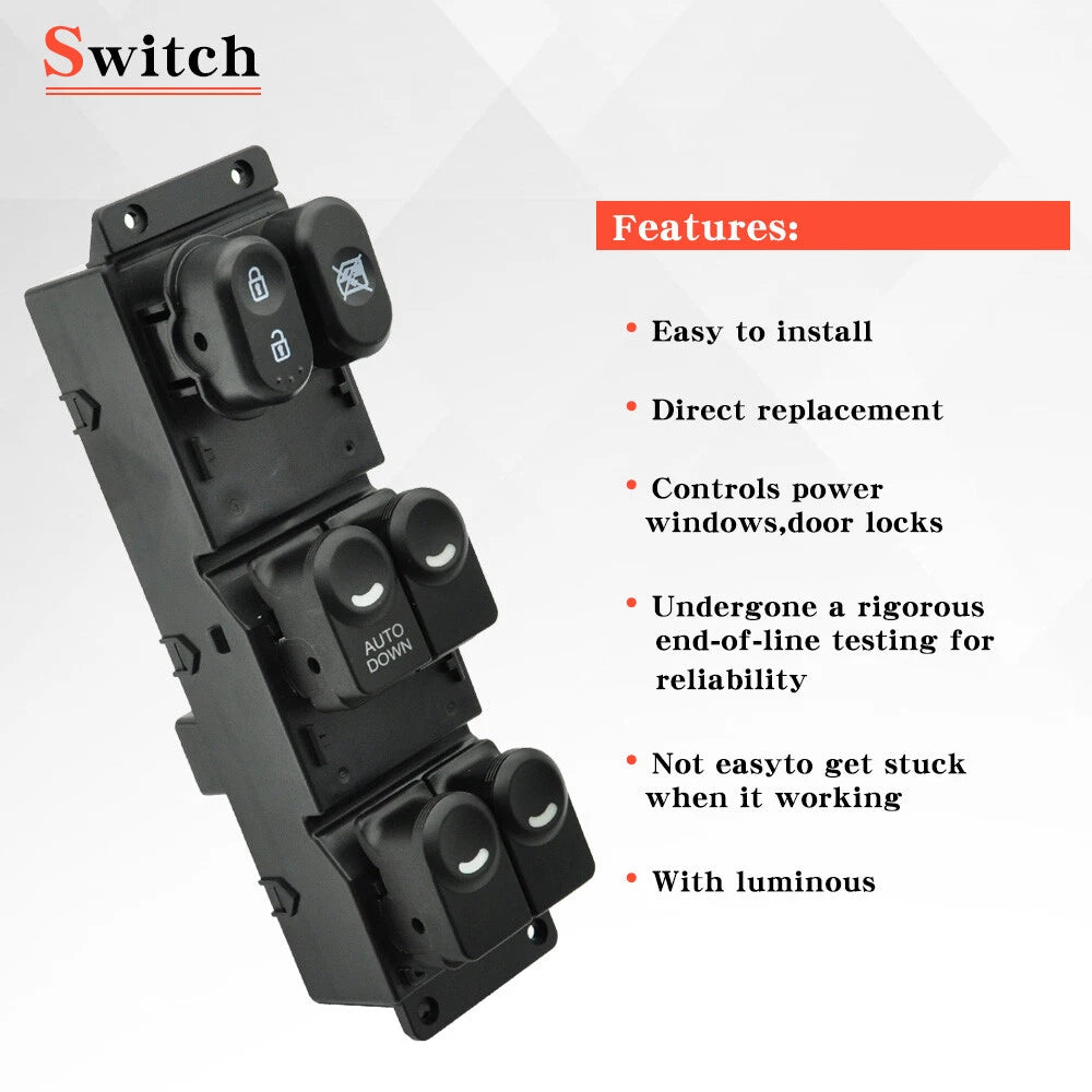 Driver Side Master Power Window Switch 93570-1R111 for Hyundai Accent (2011–2017)