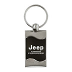Black Rectangular Wave Keychain - Officially Licensed for Jeep Grand Cherokee