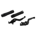 Black Extendable Brake Clutch Levers Grips Set for Kawasaki ZX636R (2003-2006)