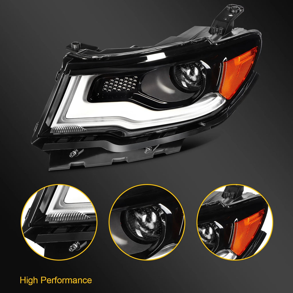 Left Headlight HID/Xenon with LED DRL Projector for Jeep Compass (2017–2021)