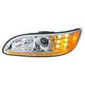 Driver Side Chrome Projection Headlight with LED DRL for Peterbilt (2016–2024)