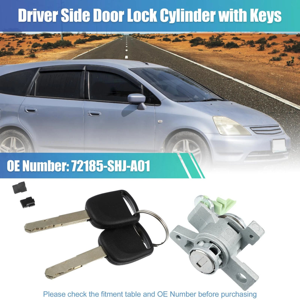 Front Left Door Lock Cylinder with 2 Keys for Honda Odyssey (2005–2010) 72185-SHJ-A01