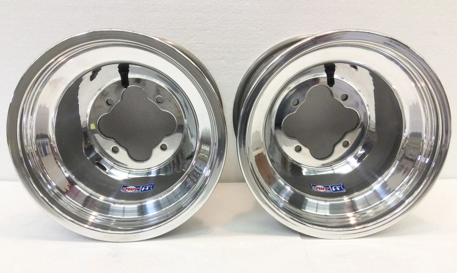 2X DWT Polished A5 Rolled Lip ATV Rear Wheel 10" 10x8 4/110 for Honda TRX 250R 450R (1986–2023)