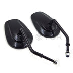 Black Tapered Teardrop Rearview Mirrors for Harley Davidson FLHTC Road King (8mm)