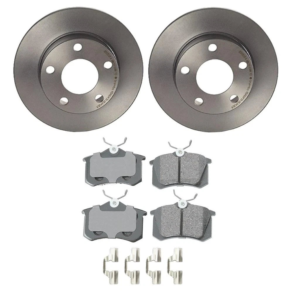 Set of 4 Akebono Rear Brake Pads & 245mm Rotors for A4 Quattro, Passat