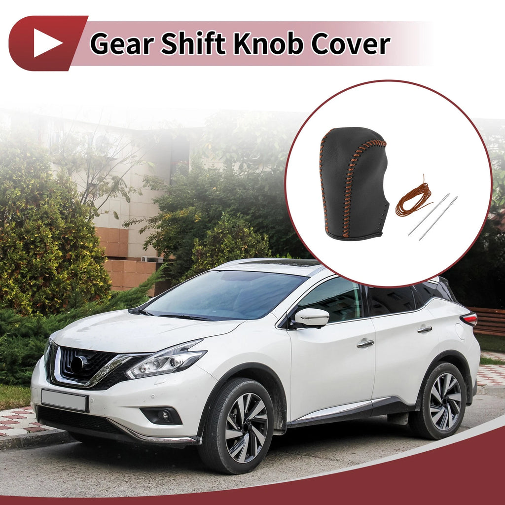 1Pc Gear Shift Knob Cover for Nissan Murano (2009–2013) Black Brown
