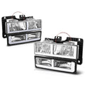 F-Shape LED DRL Headlights for Chevy GMC C/K Suburban Tahoe Yukon (1988–2002)