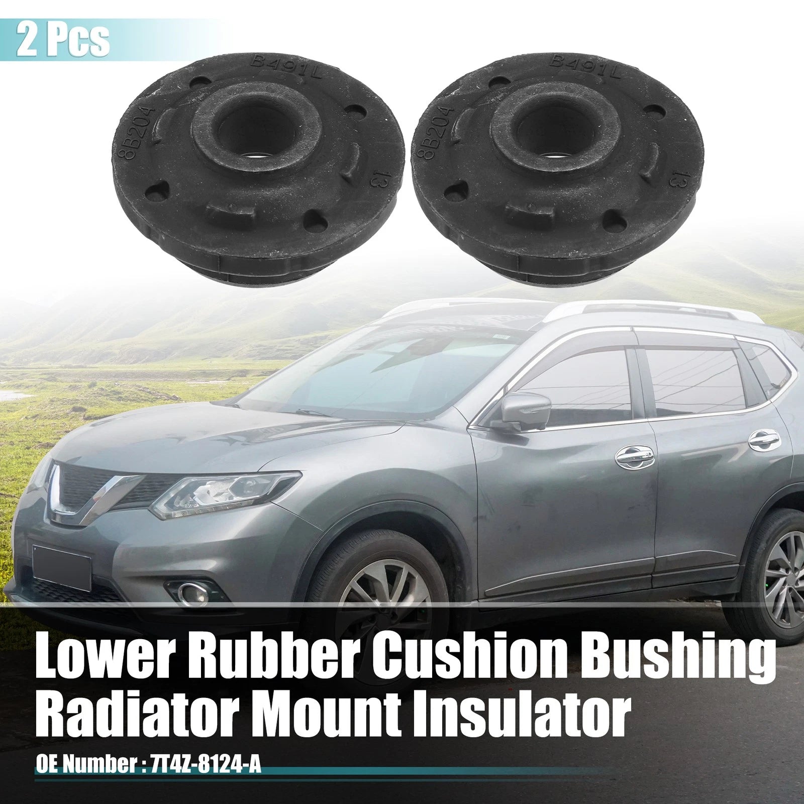2X Radiator Mount Insulator for Ford Flex (2009–2019) No. 7T4Z-8124-A