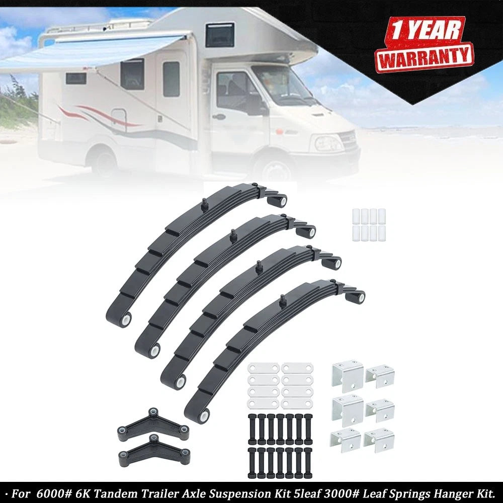 Tandem Trailer Axle Suspension Kit for 6000 Trailers (5 Leaf Springs)