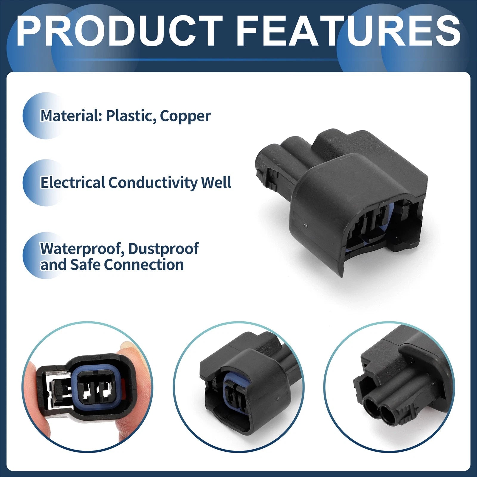 2 Pin Fuel Injector Waterproof Connector Plug for Chevrolet 