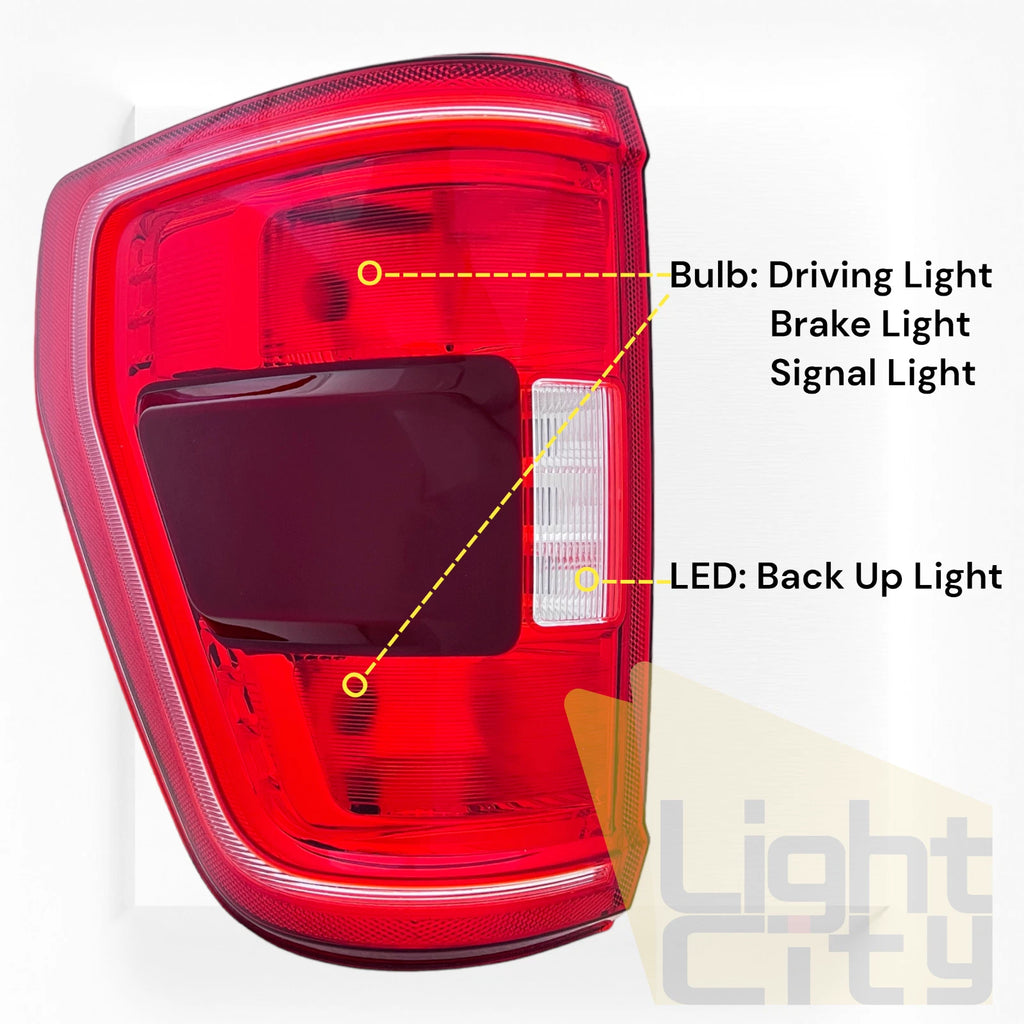 Tail Light for Ford F-150 (2021–2023) w/ BLIS Driver Side Halogen