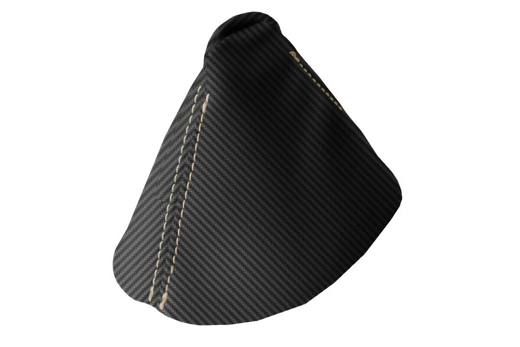 Automatic Shift Boot Cover for BMW X3 E83 (2003–2010) Carbon Fiber Beige Stitch
