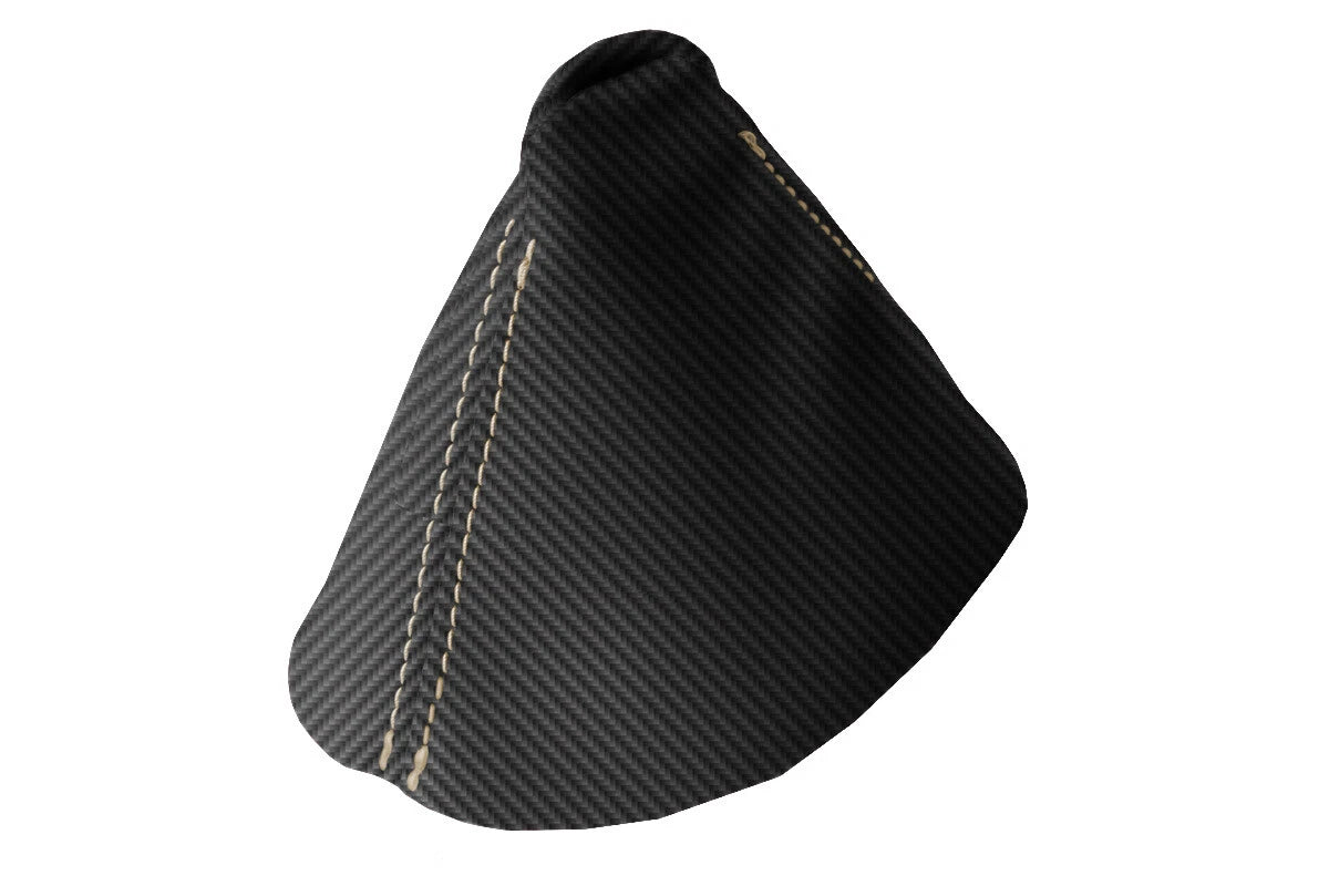 Automatic Shift Boot Cover for BMW X3 E83 (2003–2010) Carbon Fiber Beige Stitch