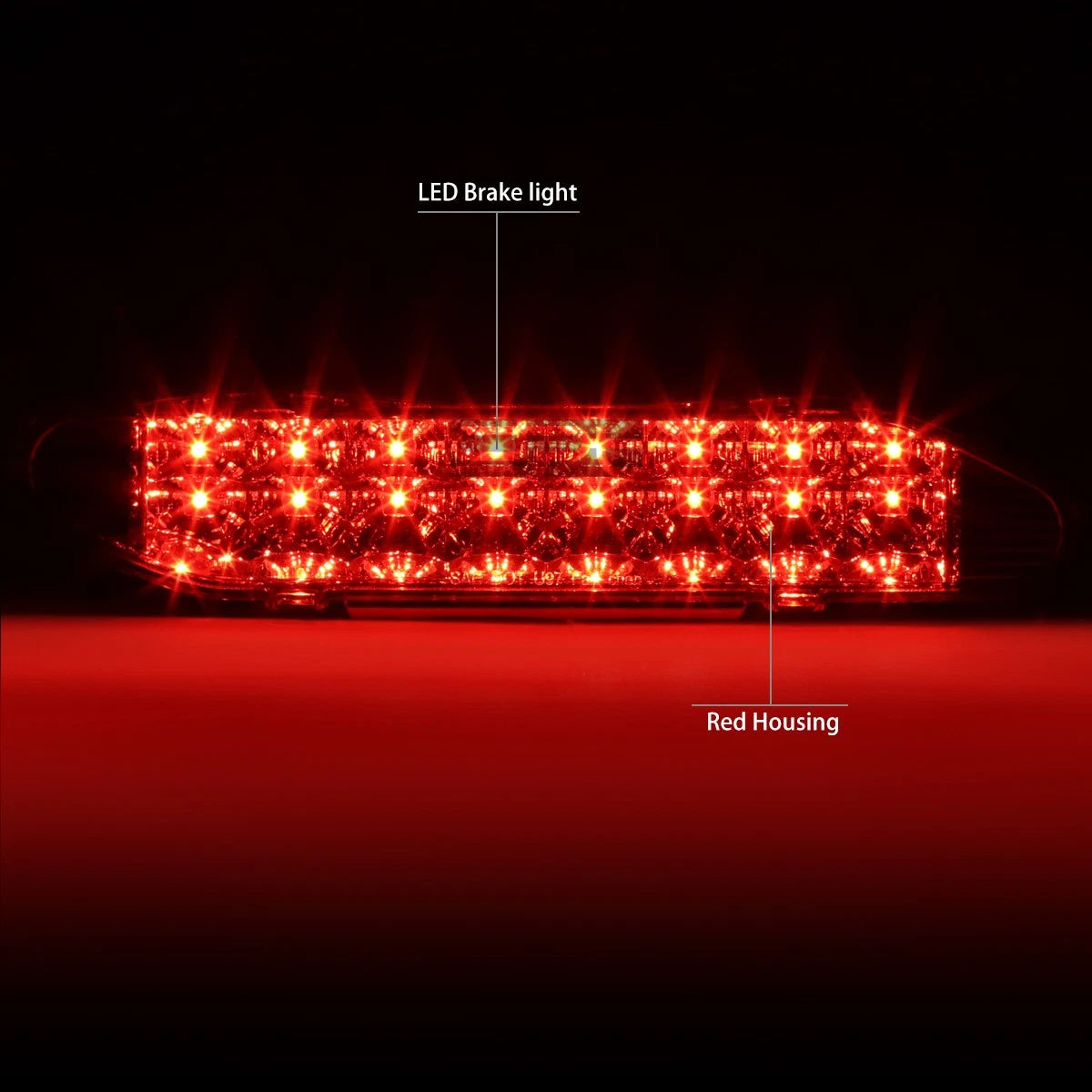 Red Dual Row LED Third Tail Brake Light for Xterra (2000–2004)
