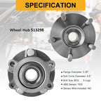 Set of 2 Front Wheel Bearings and Hubs Assembly 513298 for Nissan Rogue Sentra (2007–2020)
