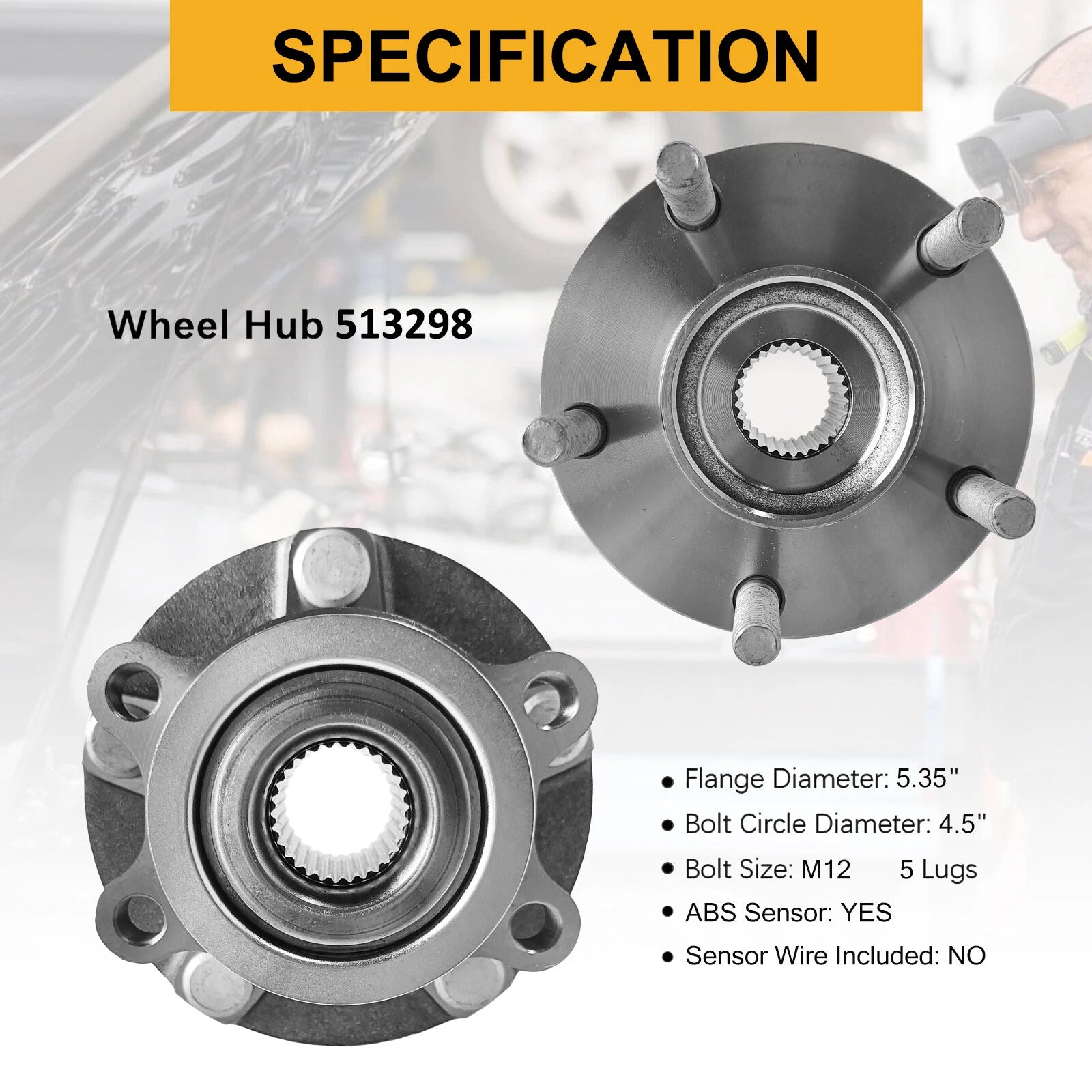 Set of 2 Front Wheel Bearings and Hubs Assembly 513298 for Nissan Rogue Sentra (2007–2020)