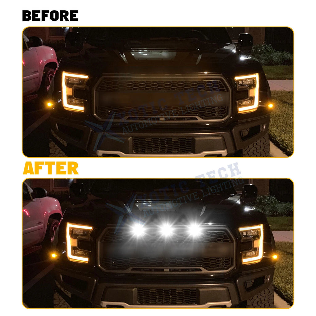 LED Front Grille Bumper Lights with Harness for GMC Sierra 1500 2500HD