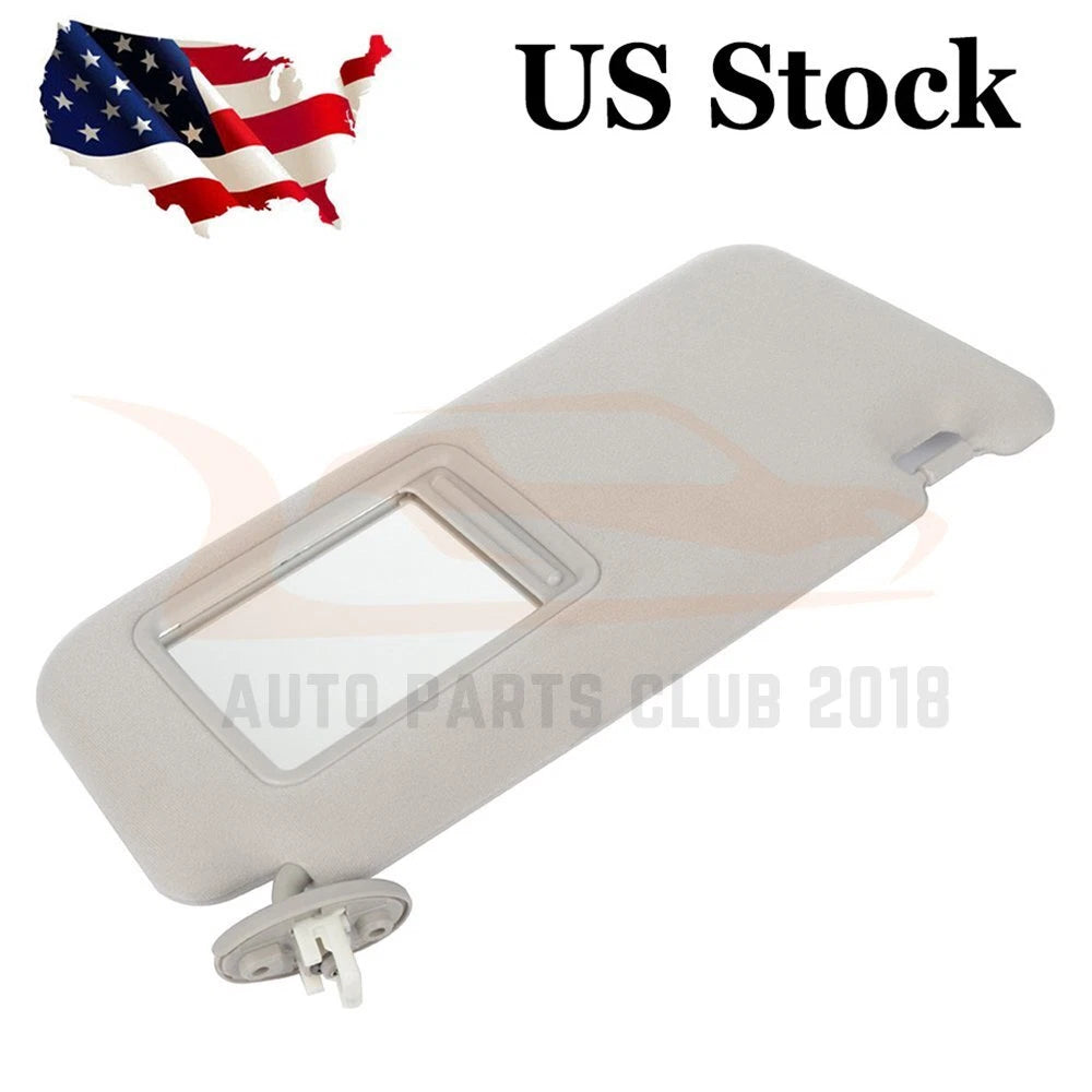 Passenger Right Side Sun Visor for Toyota Venza (2009-2016) Light Gray
