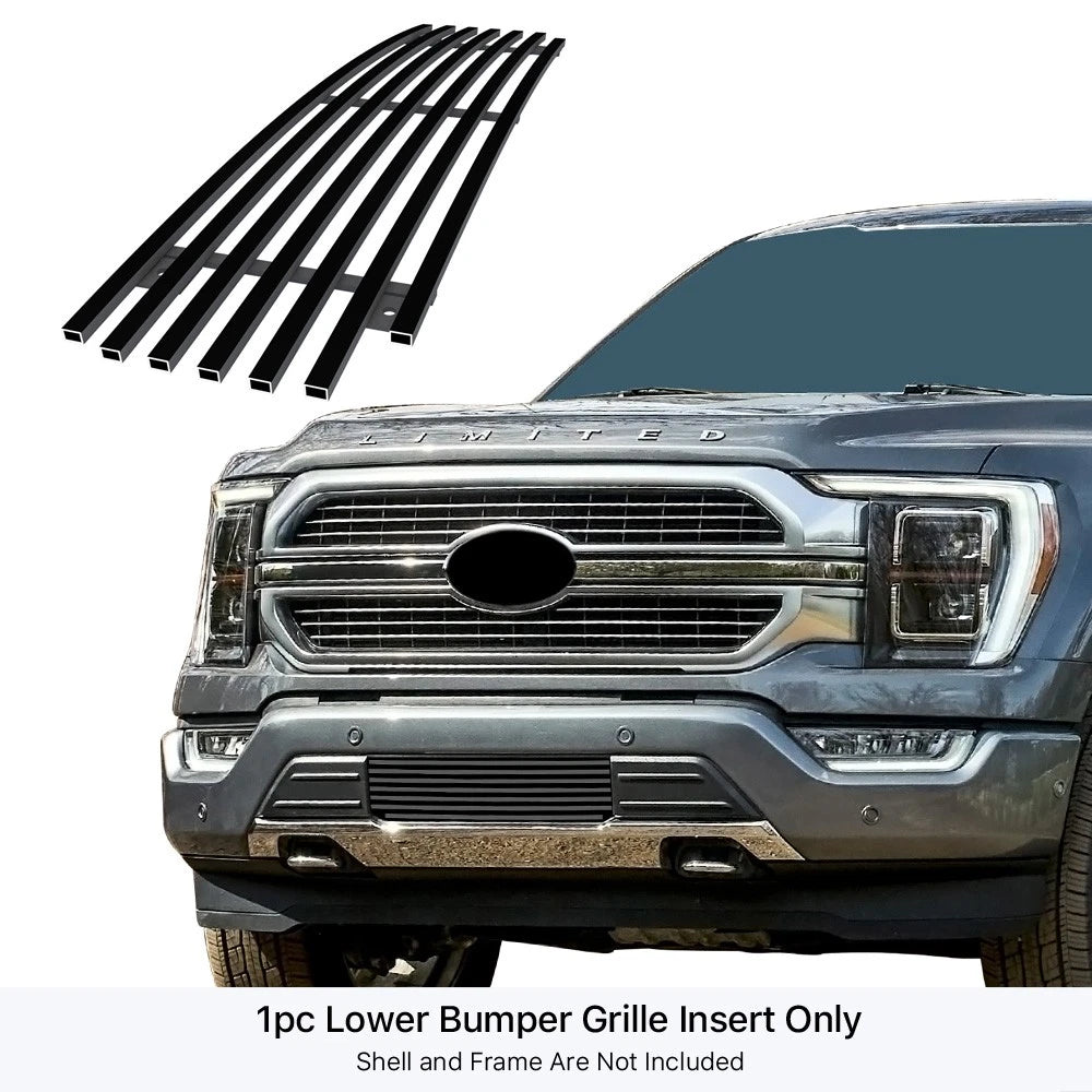 Lower Bumper Grille Insert for Ford F-150 (2021-2023) Stainless Black
