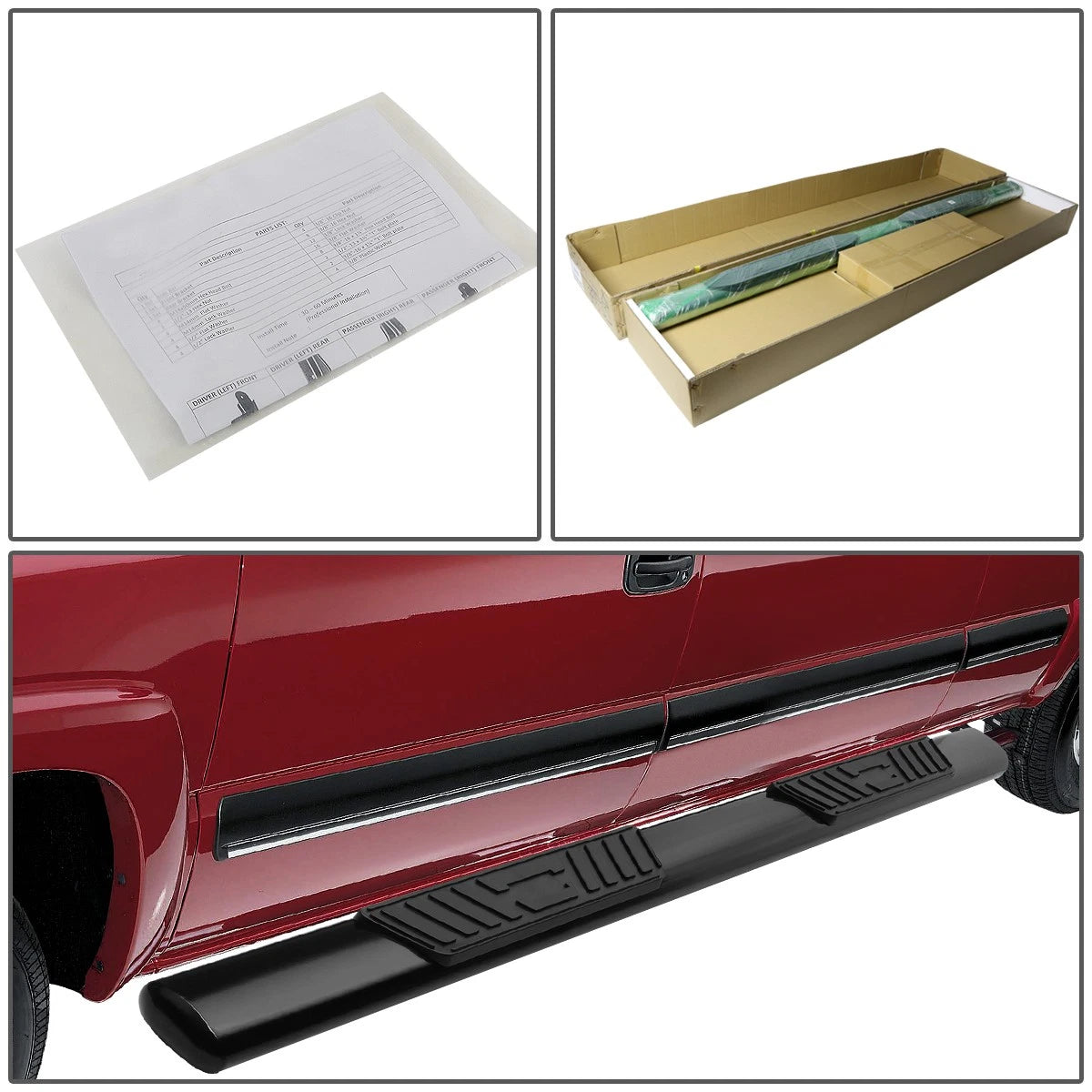 Set of 2 Side Nerf Bar Step Boards for Ford F150/Super Duty (2015–2020)