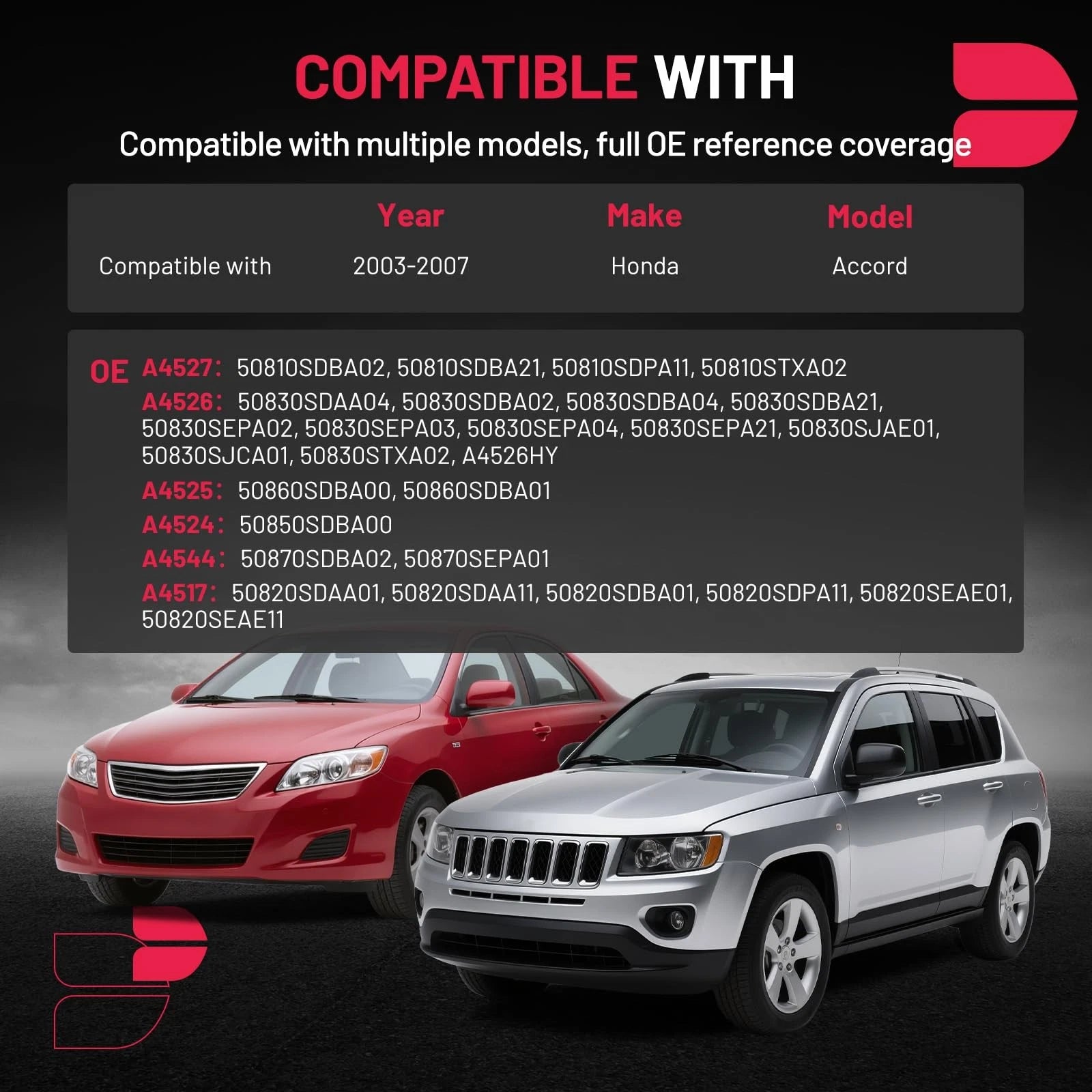 Set of 6 Engine & Trans Mounts for Honda Accord (2003–2007) & Acura TL (2004–2006)